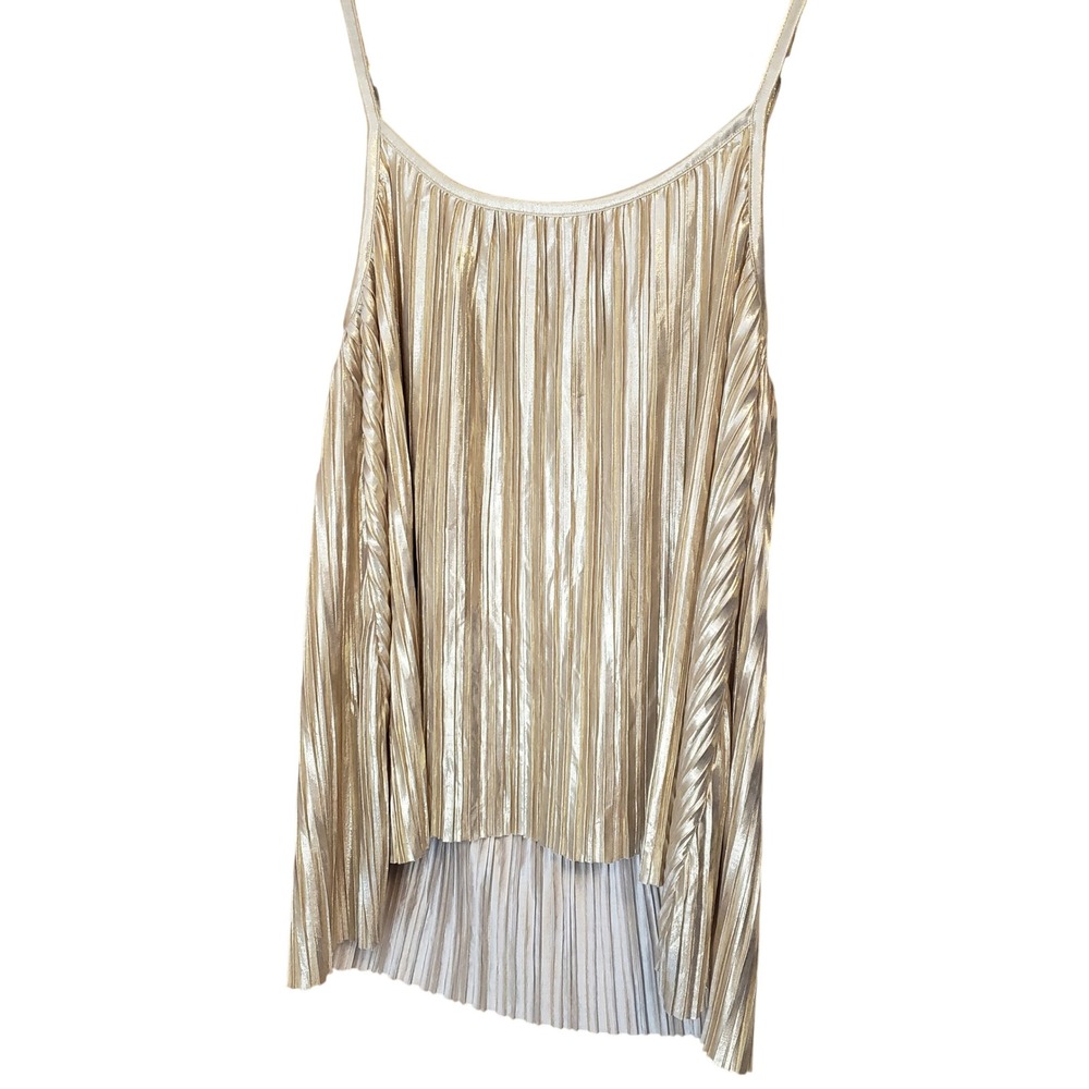 H&M Womens Pleated Metallic Camisole Medium Gold